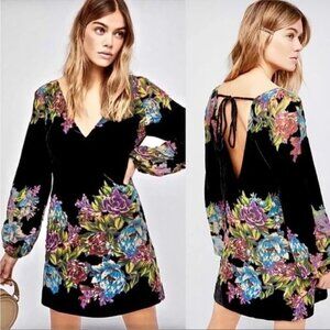 Free People Misha Burnout Velvet Mini Dress